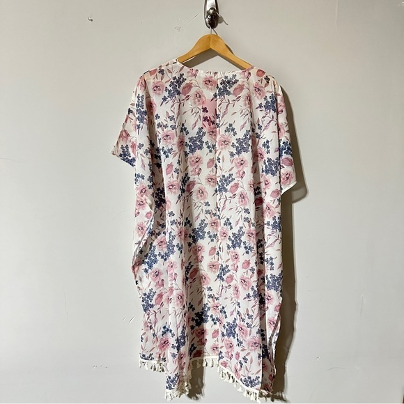 Aceshin Womens Floral Open Front Lightweight Coverup Outerwear - Picture 2 of 2